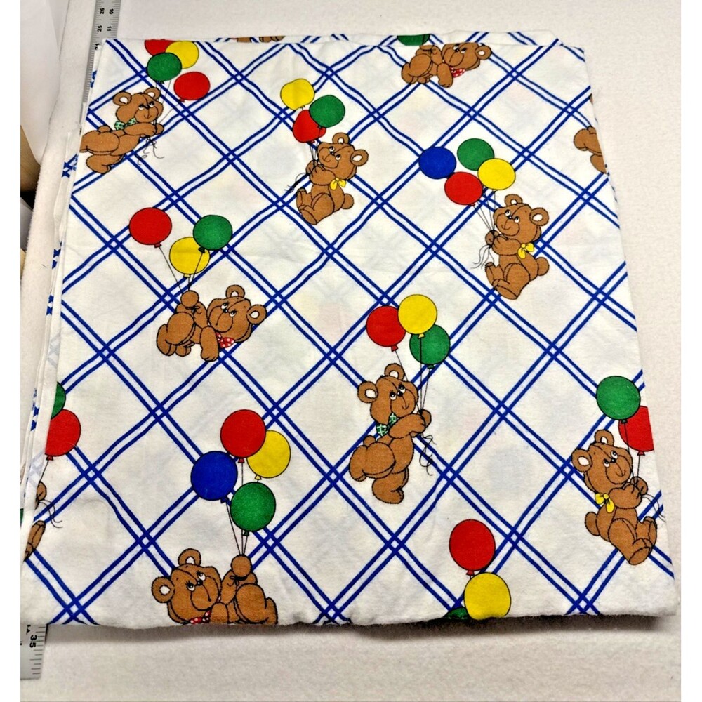 Princess Fabric Vintage 80s Teddy Bears Balloons Cotton Fabric 4.89 Yards NOS